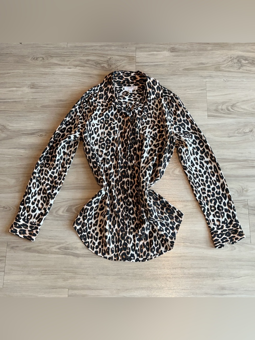 Equipment 100% silk Leopard Print Button-Down Shirt - Cream, Black & Brown